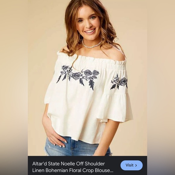 Off the shoulder embroider blouse from Altar'd state size L - Picture 7 of 7